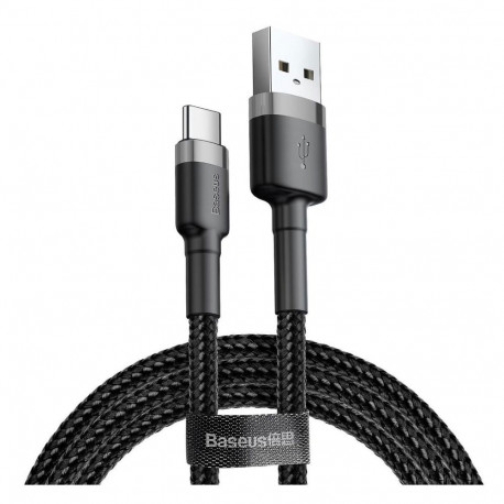 USB-kaabel USB-C otsikuga, 2m, must, vastupidav, Baseus
