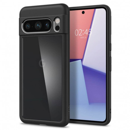 Kaitseümbris Ultra Hybrid, Google Pixel 8 Pro, läbipaistev musta äärega, Spigen