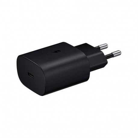 Toalaadija adapter USB-C juhtmele, 25W, Super Fast Charging kiirlaadimine, must, Samsung