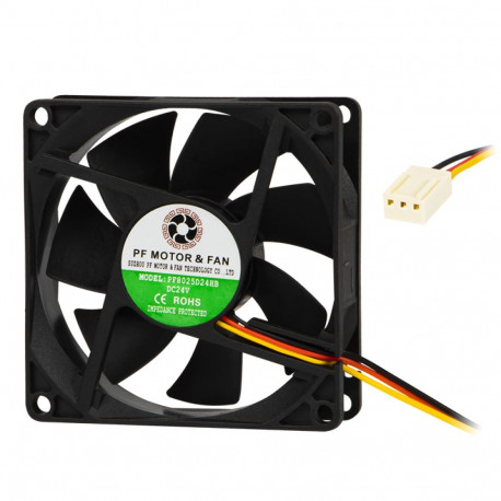 85-813# 80x25mm 24v kuul-laagriga 3-juhtmeline ventilaator