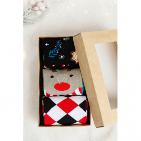 SOKISAHTEL BOHO jõuluteemaline kinkekarp 3 sokipaariga 446