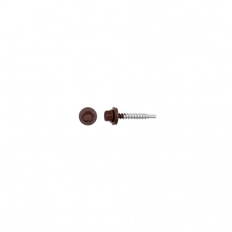 SELF SCR 4.8X25 WOOD+EPMD RAL8017 15PCS