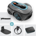 Gardena robotic lawnmower smart SILENO free 600m2 set (grey/turquoise, Li-ion battery, with smart ga