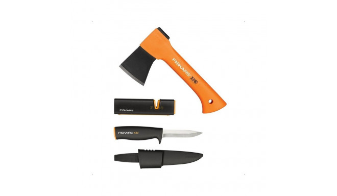 CAMPING SET: X5 AXE + KNIFE + SHARPENER
