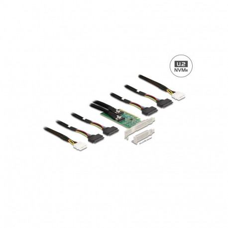 DeLOCK PCI Express 4.0 x16 kaart 4 x SFF-8639 NVMe jaoks – bifurkatsioon – madala profiiliga vormite