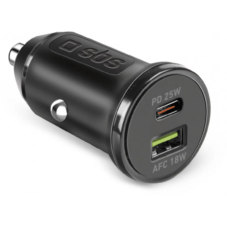 SBS car charger USB-C 25W PD + USB-A 18W