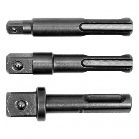 Yato YT-04686 SDS-Plus bit socket holder set, 3 pcs, 65 mm, 1/4", 3/8", 1/2", 40Cr, oxidized