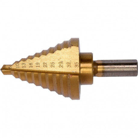 Yato YT-44739 Astmeline puur 6-35mm, 10 astet, HSS 4241, TiN kate, 75mm, 45mm tööpikkus, 4mm lõikevõ