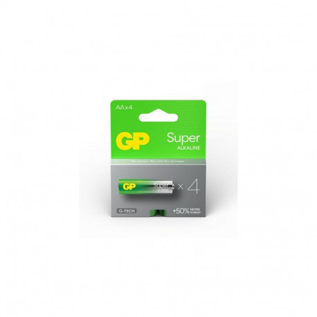 GP Battery (AA) Alkaline SUPER LR6/AA, (4 batteries / blister) 1.5V