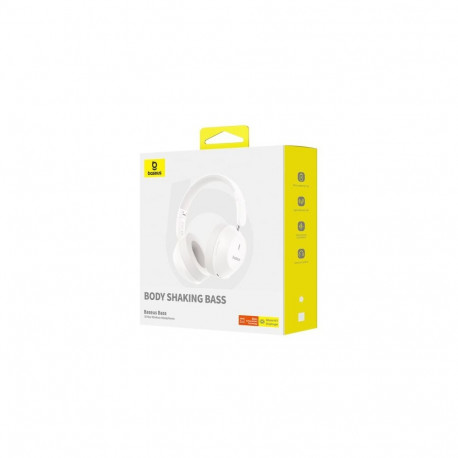 Baseus Earphone Bluetooth Bass 30 Max Wireless Headphones, BT 5.3, White EU (A00070700211-00)
