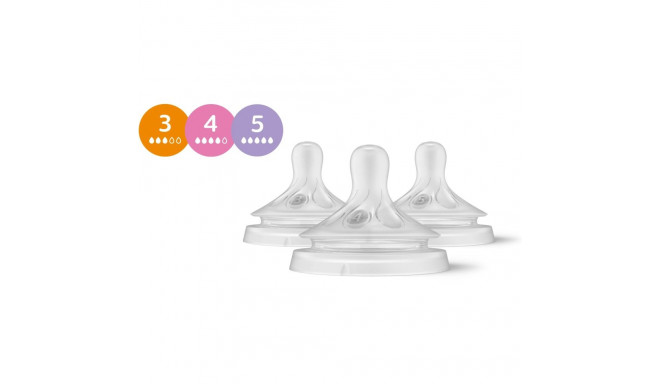 Jaunums! Philips Avent Natural  Response  barošanas pudeļu silikona knupīšu komplekts (3 gab.) SCY96