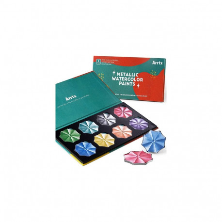 Art Supplies - 8 Colors Metallic Watercolor Solid Paints APW-001-M0108