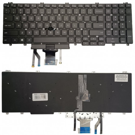 Laptop Keyboard DELL Latitude 5500 Backlight Trackpoint US Layout Black