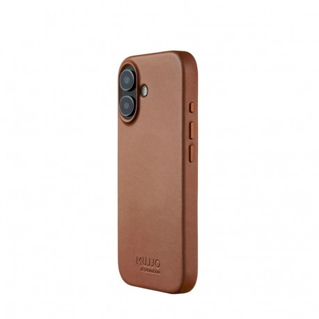 Kaitseümbris Apple iPhone 17, pruun, naturaalsest nahast, MagSafe ühilduv, Mujjo