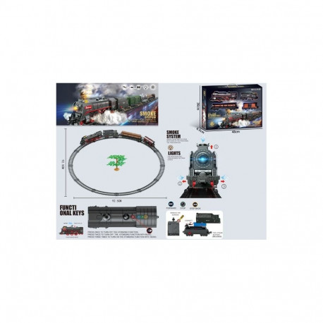 Zestaw z pociągiem 48 elementów dym, światło, dźwięk