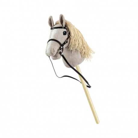 Koń na kiju hobby horse light grey szary