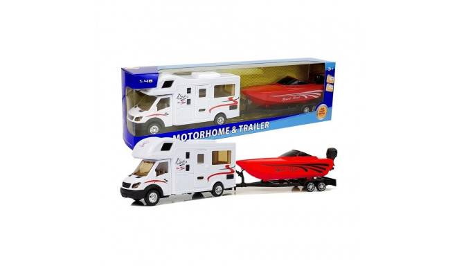 Camper z Czerwoną Motorówką i Napędem Frykcyjnym 1:48