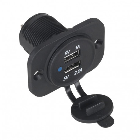 USB autolaadija 12/24V 1A+2.1A paigaldatav LXG526