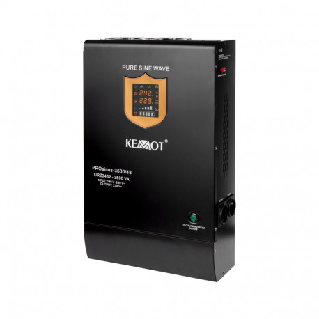KEMOT PROsinus-3500/48 puhta siinuslainega inverter laadimisfunktsiooniga 48V 230V 3500VA/2400W sein