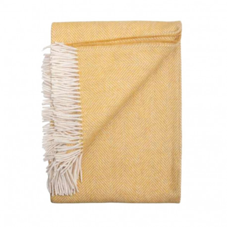 SOKISAHTEL Alpakavillane kalasabamustriga sinepikollane pleed 425