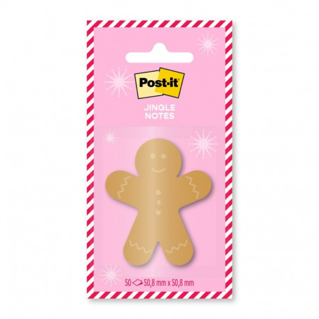Post-it® Jingle Notes 50 Sheets/Pad gingerbread
