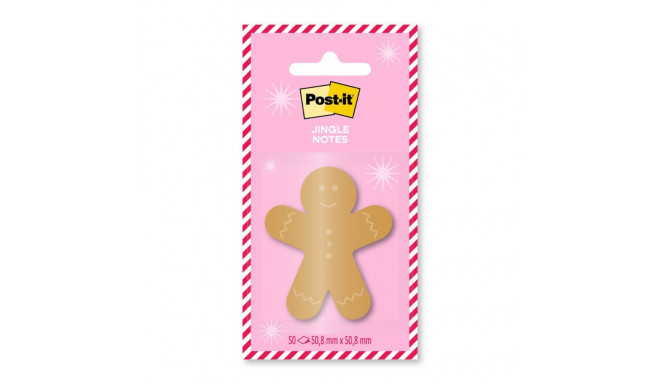 Post-it® Jingle Notes 50 Sheets/Pad gingerbread