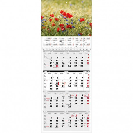 Seinakalender QUATTRO, avatud mõõt 297x760mm (PILT nr.2) 00322/40490