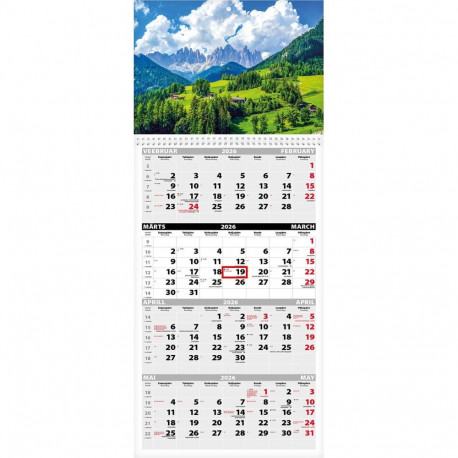 Seinakalender QUATTRO, avatud mõõt 297x760mm (PILT nr. 16) 00322/40504