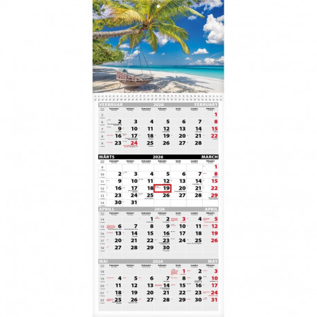 Seinakalender QUATTRO, avatud mõõt 297x760mm (PILT nr. 13) 00322/40501