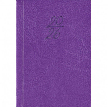 Book calendar Calendar notebook A6 DAY, synthetic leather (PURPLE) 00029/40063