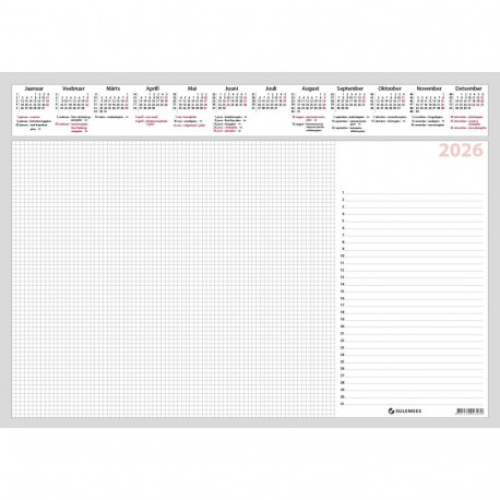 Desk calendar Desk sheets 60x42cm, 12 sheets glued at the edge 00306