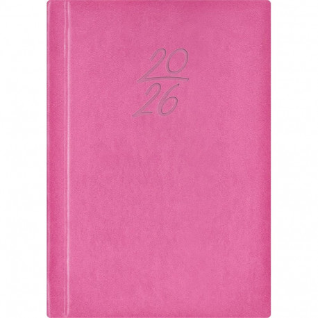 Book calendar Calendar notebook A6 DAY, synthetic leather (PURPLE PINK) 00029/41110
