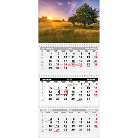 Seinakalender TRIO EXTRA, avatud mõõt 297x640mm (PILT nr. 11) 00319/40515