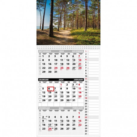 Seinakalender TRIO MEMO, avatud mõõt 297x630mm (PILT nr. 7) 00372/40319