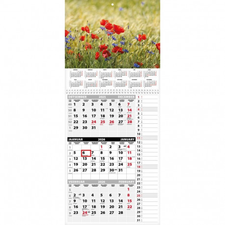 Seinakalender TRIO MEMO, avatud mõõt 297x630mm (PILT nr. 2) 00372/40314