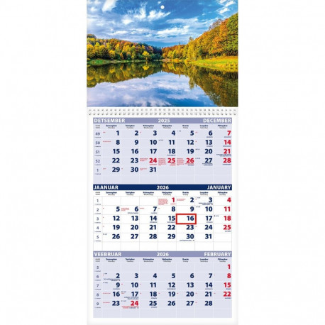 Seinakalender TRIO, avatud mõõt 297x630mm (PILT nr. 4) 00321/40222