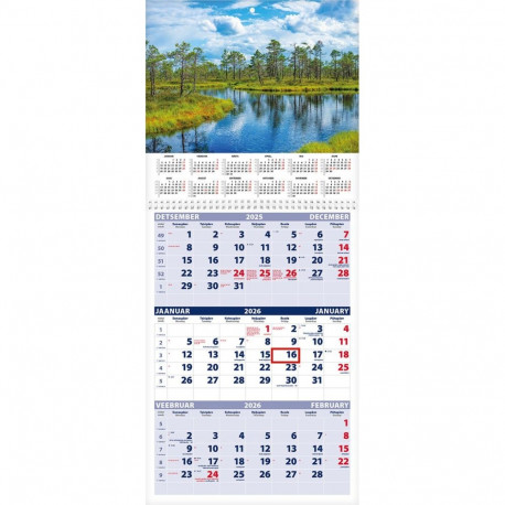 Seinakalender TRIO, avatud mõõt 297x630mm (PILT nr. 3) 00321/40221