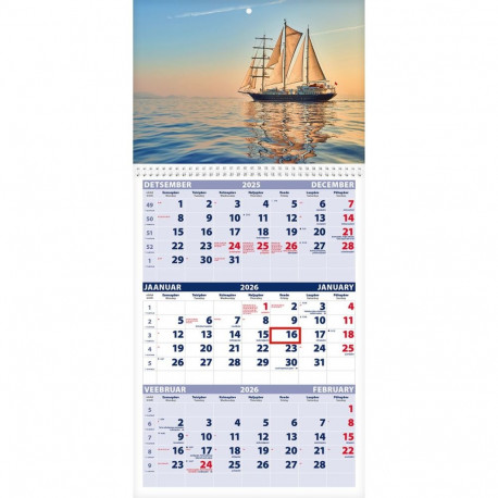Seinakalender TRIO, avatud mõõt 297x630mm (PILT nr. 14) 00321/40232