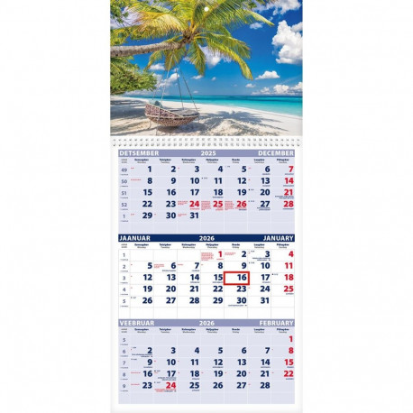 Seinakalender TRIO, avatud mõõt 297x630mm (PILT nr. 13) 00321/40231