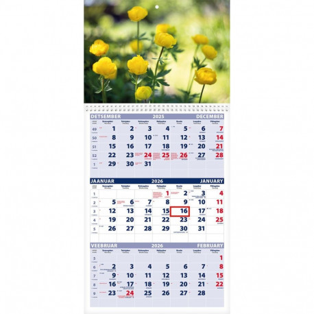 Seinakalender TRIO, avatud mõõt 297x630mm (PILT nr. 8) 00321/40226