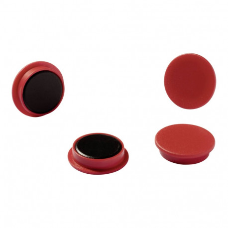 Magnet red - 32 mm, holding power 8N, height 7 mm, 4 magnets per blister card
