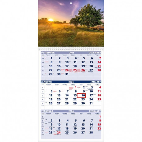 Seinakalender TRIO, avatud mõõt 297x630mm (PILT nr. 11) 00321/40229