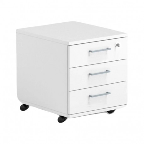 Drawer box on wheels OPTIMA 415x500x510mm with 3 drawers white