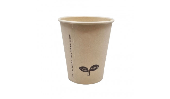 Coffee cup biodegradable compostable 250ml brown 50pcs