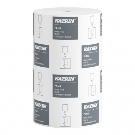 Roll paper 1-ply KATRIN Plus 11cmx110m, white, sleeveless