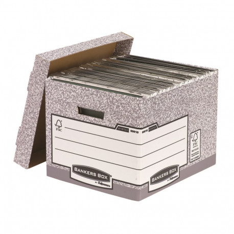 Arhiivikast kaanega FELLOWES 325x285x385mm hall/valge