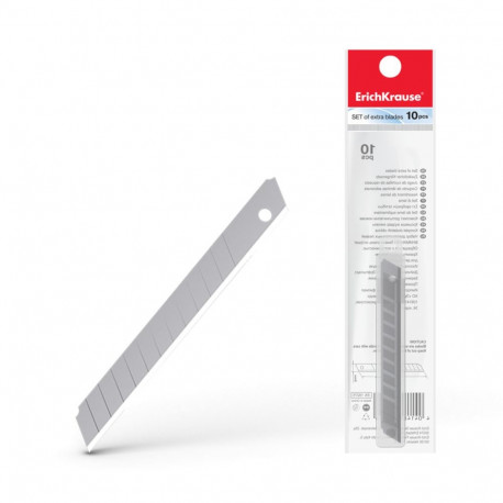 Set of additional blades ErichKrause® for cutter, 9 mm (polybag 10 pcs)