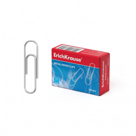 Paper clips zinc plated ErichKrause®, 33mm (box 100 pcs)