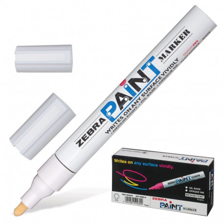 Paintmarker, 3 mm, ZEBRA, white