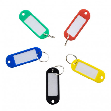 Plastic key holder with tag, different colors